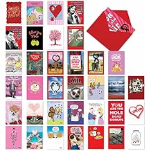NobleWorks - 36 Assorted Set Funny Valentine's Day Greeting Cards Bulk Box with Envelopes, Loving Humor Card Variety Pack for Men, Women, Friends (36 Designs, 1 Each) Be Mine AC9380VDG-B1x36