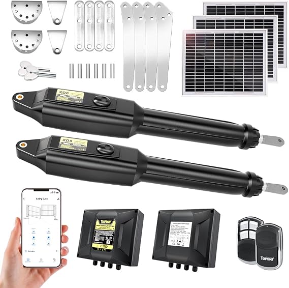 TOPENS XD852S Smart Solar Dual Swing Gate Opener Heavy Duty