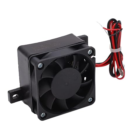 PTC Fan Heater, Insulated Mini Ceramic Air Heater for Small Space - DC12V 50W Constant Temp Heating, High Temperature Wire (60 X 60 X 42mm)