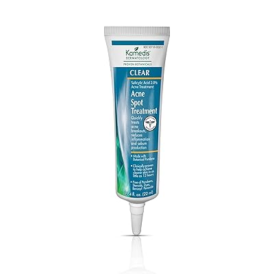 Kamedis Dermatology Daily Acne Spot Treatment with Salicylic Acid 2% for Acne-Prone Skin, Breakouts and Pimples, Non-Drying Gel with Proven Botanicals for Oily Skin, Breakouts, Pimple, Acne and Inflammation, Cruelty Free, Paraben-Free, Dye-Free, Steroid-Free, Benzoyl Peroxide-Free, 0.74 oz