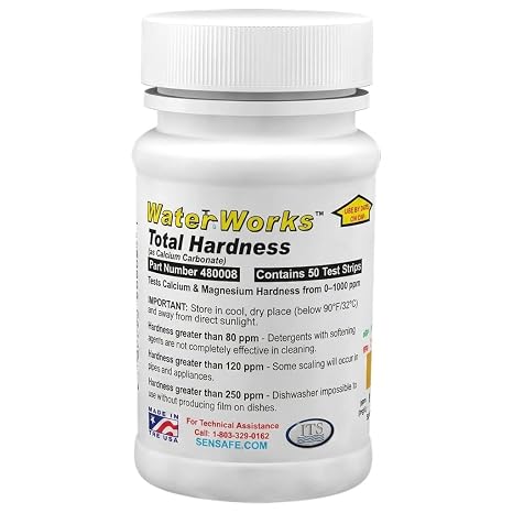 2 Set- Industrial Test Systems WaterWorks 481108 Total Hardness Test Strip, 3 Second Test, 0-1000ppm Range, Our #1 Test Strip for Total Hardness, Bottle of 50 Tests, Tan