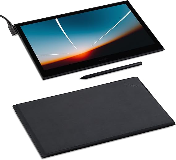Wacom Movink Drawing Tablet with Screen - 13.3 OLED Touchscreen Display Graphic Art Tablet w/Pro Pen 3 - Professional Graphic Design & Student Animation Tablet Bundle with Wacom Sleeve