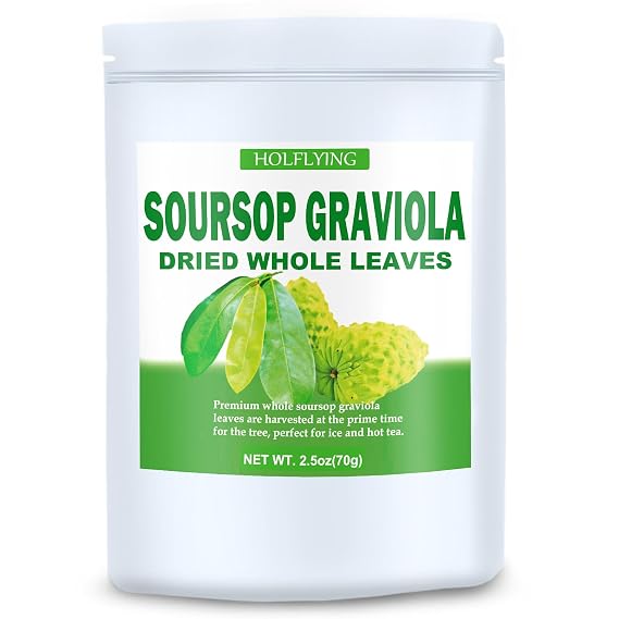 Natural Soursop Graviola Leaves for Tea, Whole Soursop Graviola Leaves, Herbal Leaf Tea, 2.5oz(70g)