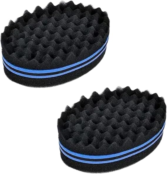 2Pcs Magic Barber Double-Sided Brush for Black Men's Curly Hair - Afro Coil Care Tool with Big Holes for Dreads, Locking, Waves, and Curls