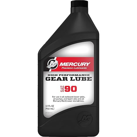 Mercury SAE 90 High Performance Gear Lube for Outboards and Sterndrives, 1 Quart - 8M0222063