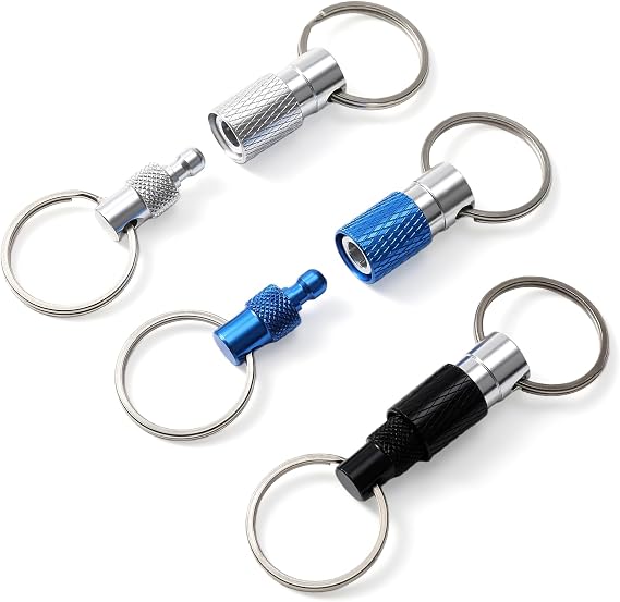 Quick Release Keychain, 3-Pack, Detachable, Split Rings