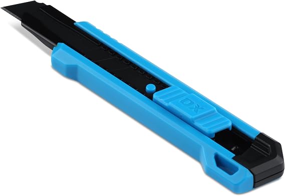 OX Trade 18mm Snap-Off Utility Knife, Slide Lock, 8-Point SK5 Blade | Slide-Lock Box Cutter for Cardboard, Carpet & Insulation – SK5 Blade, Built-In Snapper for Trade & DIY Use