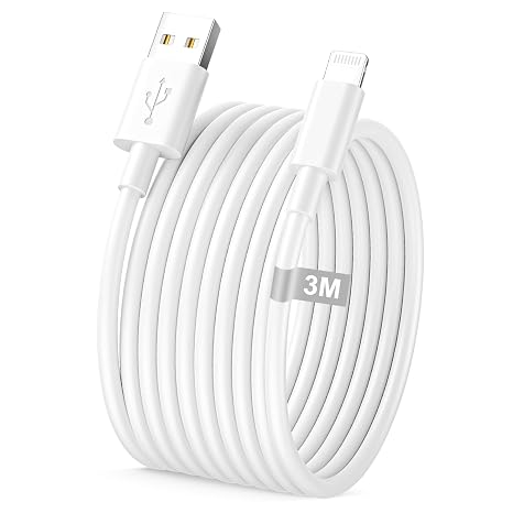 Long iPhone Charger Cable 3M, [Apple MFi Certified] USB to Lightning Cable