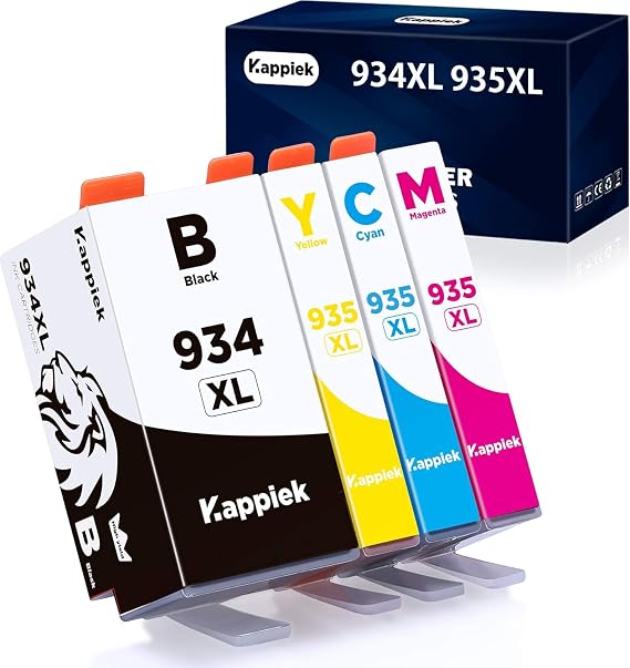 934XL 935XL Compatible Ink Cartridge Replacement for HP 934 and 935 Ink Cartridges for HP Officejet Pro 6830 6230 6815 6835 6812 6820 6220 Printer (1 Black, 1 Cyan, 1 Magenta, 1 Yellow)