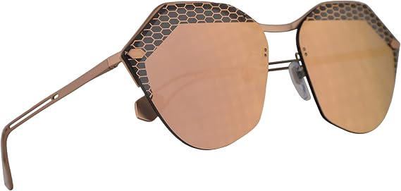Bvlgari BV6109 Sunglasses Matte Pink Gold w/Grey Mirror Rose Gold 62mm Lens 20134Z BV 6109 Bulgari