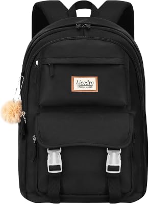 17.3 inch laptop backpack for women, Cute backpack for girls teens,School bookbag for Girls Teens Women,Bookbag for Middle School College Students,Water Resistant school bag,Black