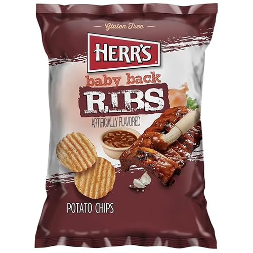Herrs Baby Back Ribs Potato Chips 1 Oz. Pack of 42