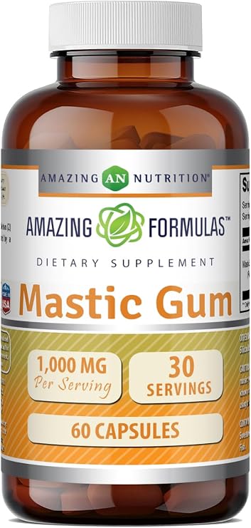 Amazing Formulas Mastic Gum 1000 Mg | Capsules Supplement | Non-GMO | Gluten-Free | Made in USA 1 Pack | 60 Count