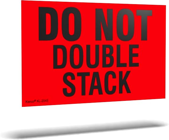 Kenco 3" X 5" Do not Double Stack Fluorescent Shipping Label Stickers for Shipping and Packing - 500 Labels Per Roll