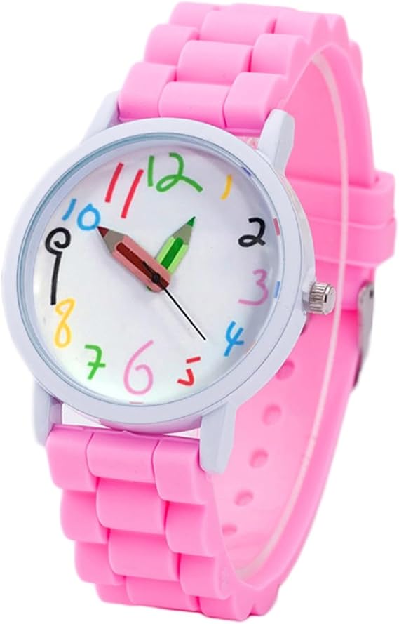 Children's Watch Cartoon Children Kids Round Dial Silicone Strap Analog Quartz Wrist Watch Gift