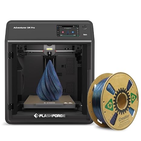 Flashforge Adventurer 5M Pro 3D Printer with Extra 1KG HS PLA Burnt Titanium Filament