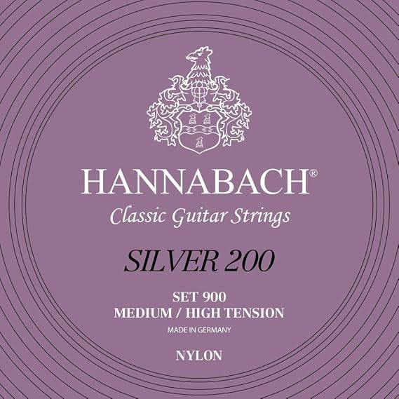Hannabach Series 900 Classical Guitar Strings Medium-High Tension Silver 200 - Set - 900MHT