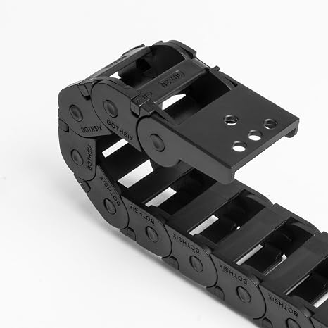 10 x 20mm (Inner H x W) R18 Bridge Type Drag Chain Cable Wire Carrier Protection Chain 39.3inch/1M for 3D Printer and CNC Router Mill,Black Plastic Nylon(Outer Side openable)