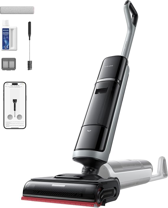dreame H15 Pro Heat Nass- und Trockensauger 85° C Wasser GapFree AI-Roboterarm RGB-Erkennung 22.000 Pa Saugleistung Haarentwirrung 100° C Bürstenreinigung 5 Min. 90° C Trocknung App-Steuerung