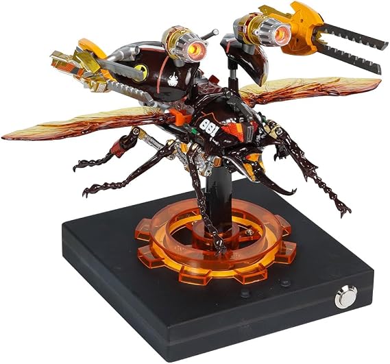 Mechanical Puzzles Scout Beetle, 3D Metal Model Kits for Adults to Build, STEM Toys Building Sets for Teens, Halloween/Christmas/Birthday Gifts(Dynamic Kit Version/222PCS/Orange)