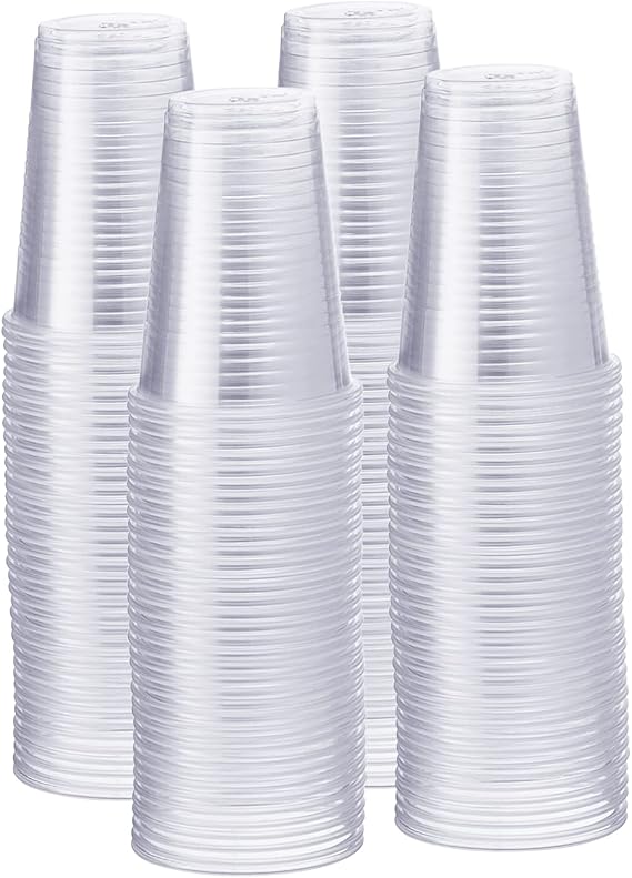 GUSTO 9 oz Clear Plastic Cups [500 Count] Disposable Cold Drinking Cups