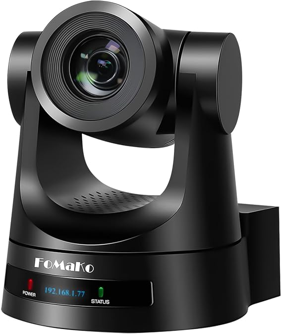 FoMaKo PTZ Camera HDMI, AI Auto-Tracking Gen 3, 20x Optical Zoom, True to Life Colors, PoE, HDMI PTZ Camera for Church Services Worship Education vMix OBS,Free NDI Upgrade (FMK20SDI Pro,Black)