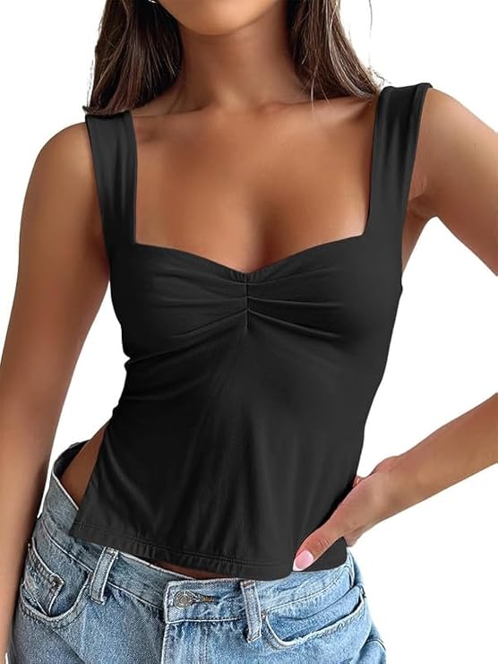 Trendy Queen Womens Cute Summer Going Out Backless Crop Tank Top