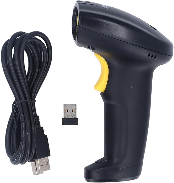 Barcode Reader 1D Wireless Handheld Portable Scanner with Bluetooth 2.4G and USB Wired Connection - Compatible with iOS Android and Linux for Retail and Inventory Management