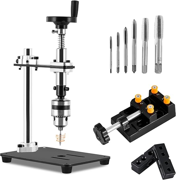 M3-M10 Manual Tapping Machine with Bench Vice & 6 Taps