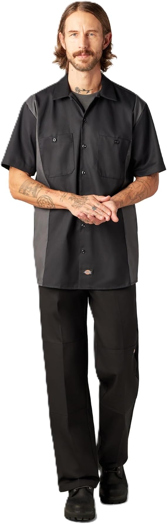 Dickies Mens Two-Tone Short Sleeve Work Shirt