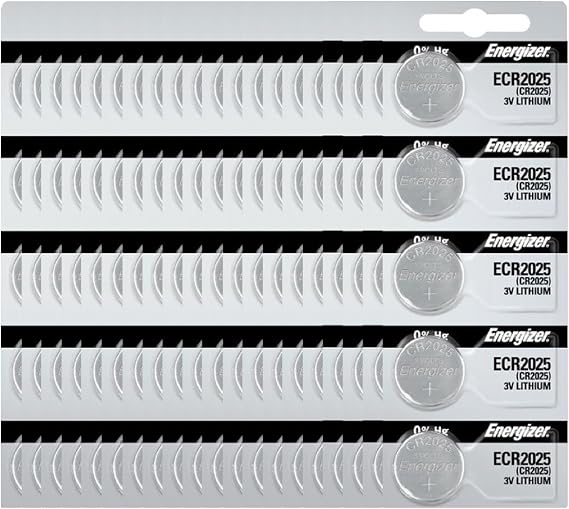 Energizer CR2025 Lithium 3V Battery 100 Pcs