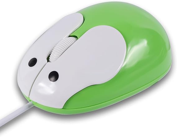 Cute Rabbit Shape USB Wired Mouse, 1200DPI, 3 Buttons, 3.6 ft Cord (Green)
