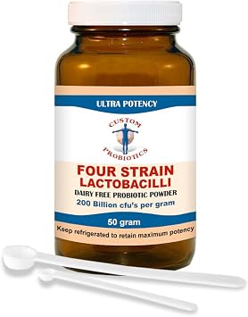 Four Strain Lactobacilli Probiotic Powder by Custom Probiotics 50 gram