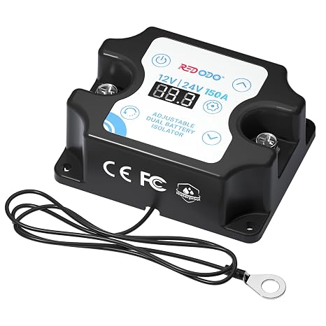 Redodo 150A Dual Battery Isolator, 12V 24V Voltage Sensitive Relay VSR