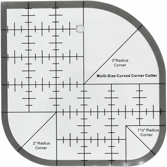 Quilting Ruler,Quilting Templates,Sewing Quilt Rulers,Acrylic Curved Corner Cutter,Precision Fabric Cutting Patchwork Tool for Quilting Sewing Craft DIY Projects,Black 6"x6"