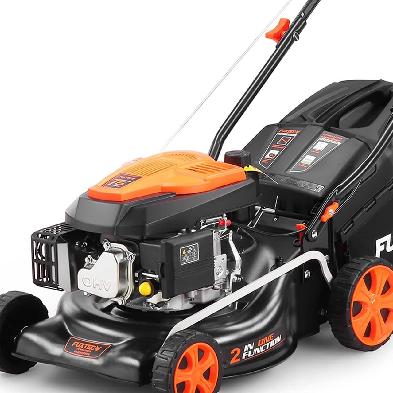 FUXTEC FX-RM4346ECO Petrol Lawn Mower 2-in-1 | 146cc 3.5HP 4-Stroke Engine, 42cm Cutting Width, 5-Level Height Adjustment 25–70mm, 40L Grass Collector