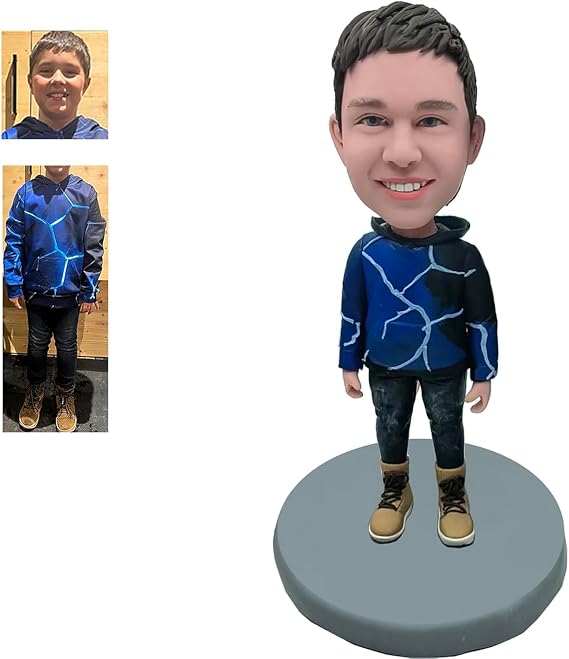 Custom Bobblehead The Little Boy Wearing a Hoodie a Birthday Present Custom Bobblehead, Personalized Custom Full, Action Figure Based on Your Photo, Custom Personalized Unique Handmade Bobbleheads