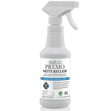 Premo Guard Natural Mite Spray, Kills Dust, Bird, Carpet, and Other Mites