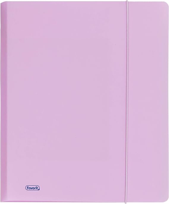 Favorit 400116602 Folder with 3 Flaps with Elastic Strap P@STEL Internal Format 24 x 33 cm Back 0-1, Glicine