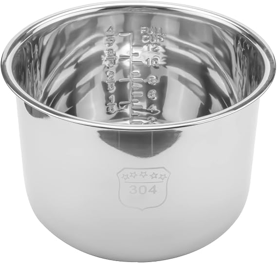 6L Pressure Cooker Inner Pot Rice Cooker Liner Stainless Steel Inner Pot Minute Pressure Cooker Liner, Rice Cooking Container