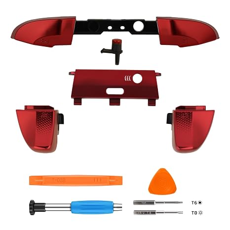 TOMSIN LB RB Bumper Button Replacement Kit for Xbox Elite Series 2 Controller, Shoulder Trigger Button Parts with Bluetooth Button and Tools(Red)