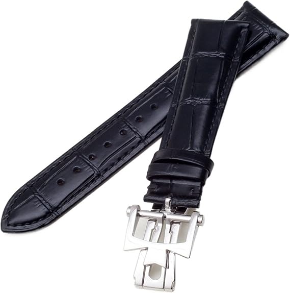 19mm 20mm 21mm 22mm Genuine Leather Watch Band for Vacheron Constantin Patrimony VC Men and Women Black Brown Cowhide Strap (Color : 10mm Gold Clasp, Size : 21mm)