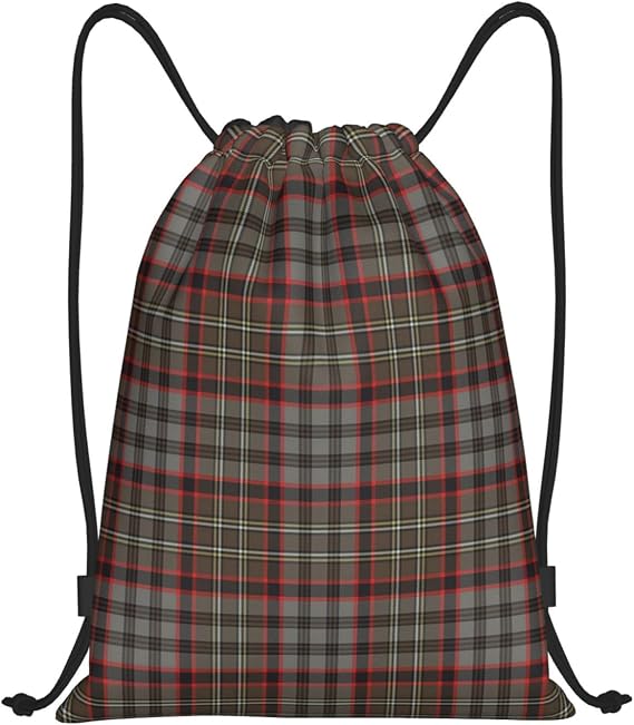 Drawstring Backpack String Bag Selkirk Tartan Sackpack for Sports Gym Small