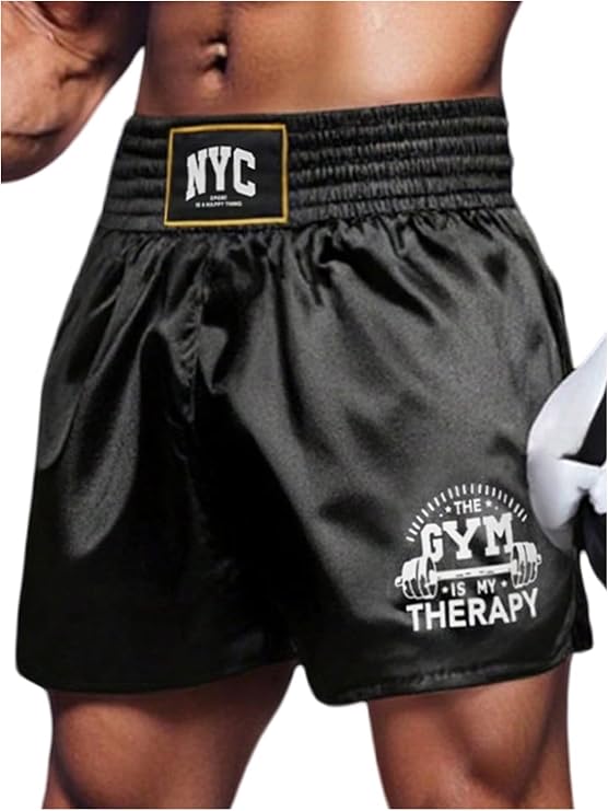 VIPWOLF Men's Muay Thai Boxing Wide Leg MMA BJJ Kickboxing Fighting Shorts