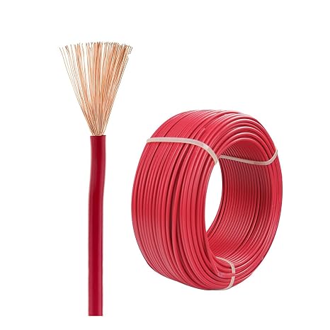 2.5mm2-10mm2 Soft Electrical Wire 32FT-100FT Single Core Flame Retardant Multi-Strand Soft Wire Household PVC Pure Copper Extension Cable Flexible Single-core Wire(2.5mm2,98ft)