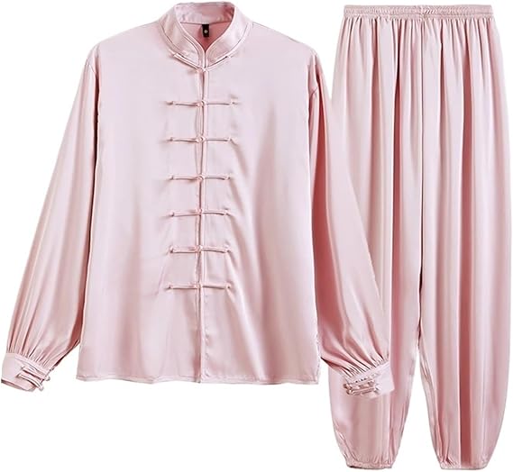 Kung Fu Uniform Acetate Ice Silk Taiji Suit Tai Chi Uniform Six Colors Long Sleeved Wushu Exercise