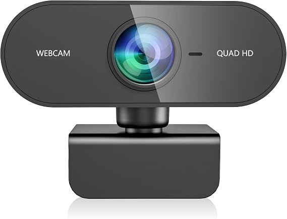 2K Webcam for pc with Microphone,Privacy Cover Slider Streaming Web cam for Mac Laptop,USB External Computer Camera for Desktop,Best Full Hd face cam for Video Conference,Gaming,Zoom,Teams