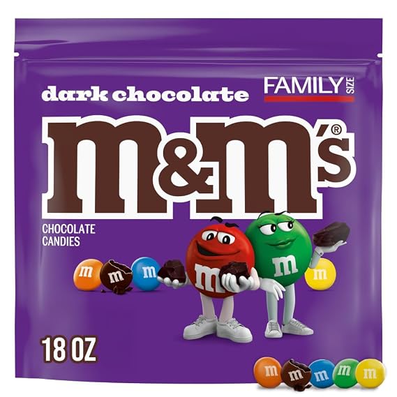 M&M'S Dark Chocolate Graduation Party Candy, Family Size, 18 Oz Bulk Bag