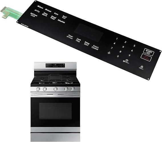 DG96-00850B Gas Range Oven Membrane Switch Touchpad Control Panel Fits for Samsung Range Oven NX60A6511SS NX60A6511SG NX60A6511SB,Replace AP7032881 PS16634290 EAP16634290 ETC.