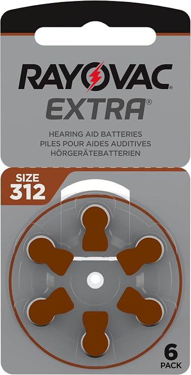 RAYOVAC Extra Advanced with Active Core Technology 312 Hearing Aid Batteries 60 Pieces